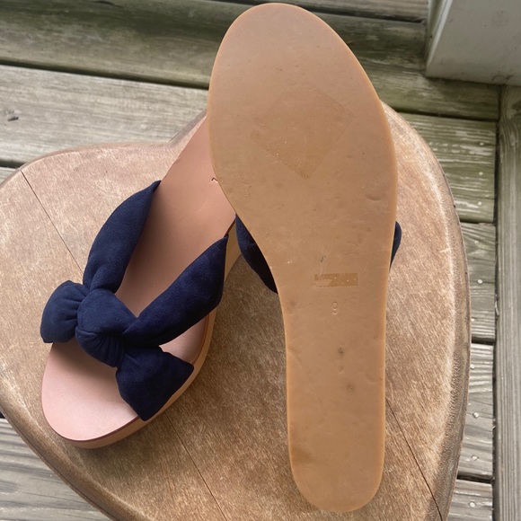 NWOT Loeffler Randall Taylor Wedge Mule Sandal Navy Suede Women's Size 8.5 - 9 - Picture 10 of 15